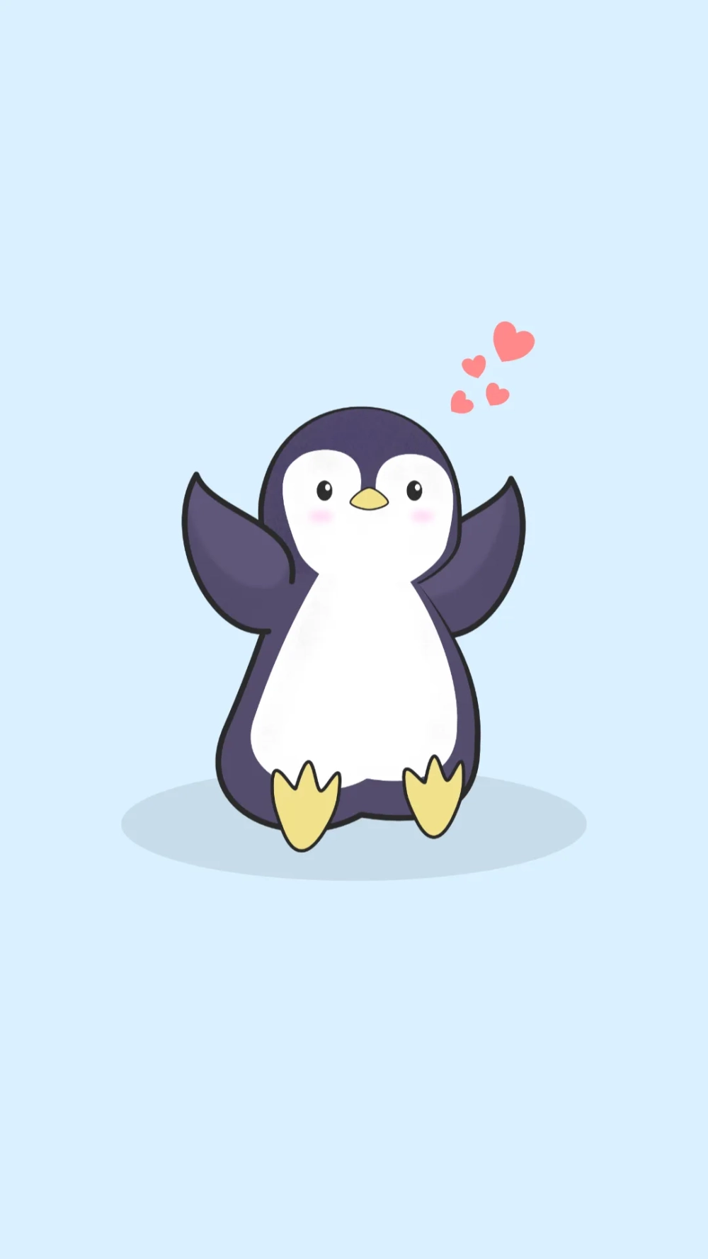 Mang yêu thương về điện thoại với hình nền chim cánh cụt cute