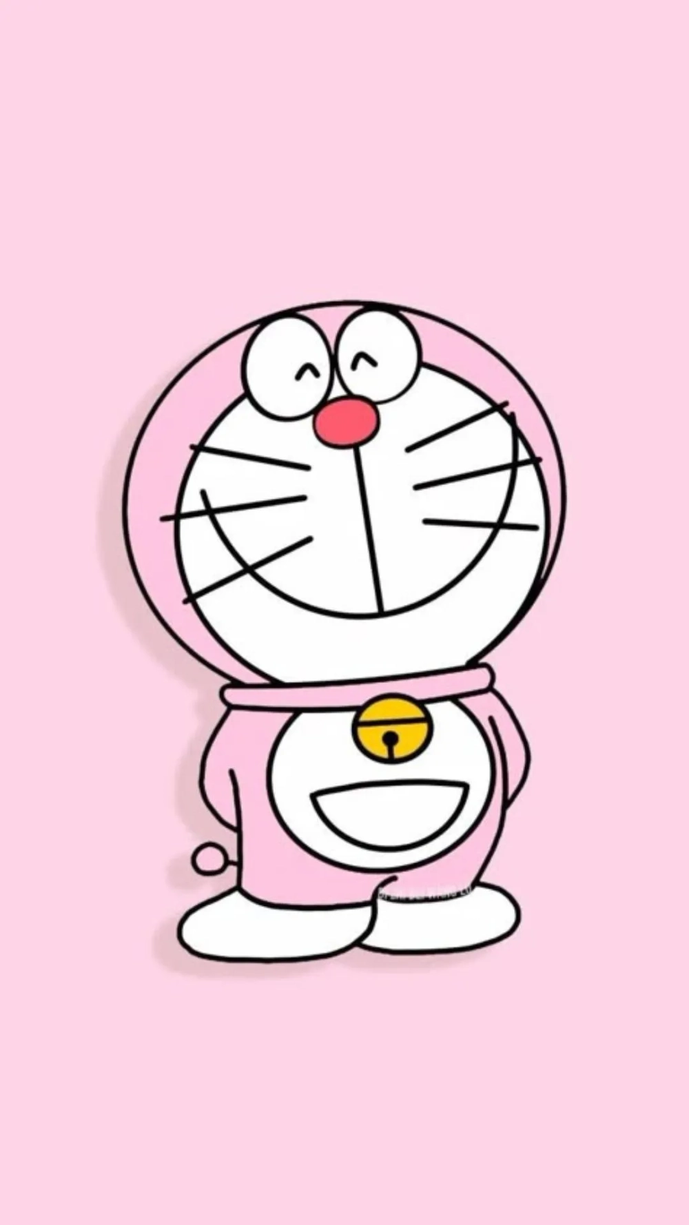 Đổi phong cách với hình nền Doremon màu hồng siêu cute