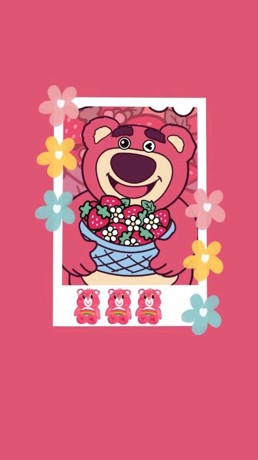 Hình nền hình gấu dâu cực cute cho điện thoại