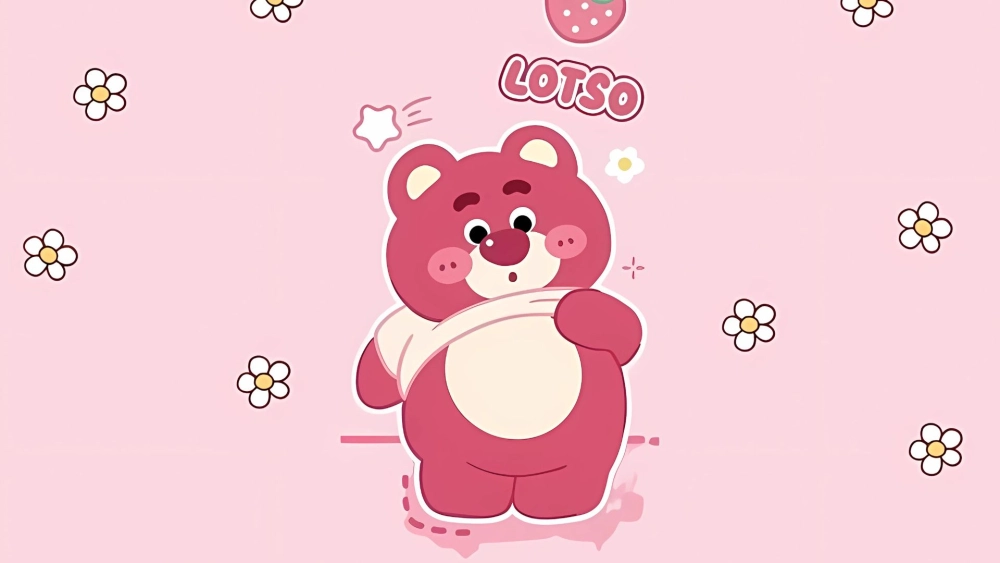 Chọn hình nền gấu dâu cute cho máy tính hôm nay