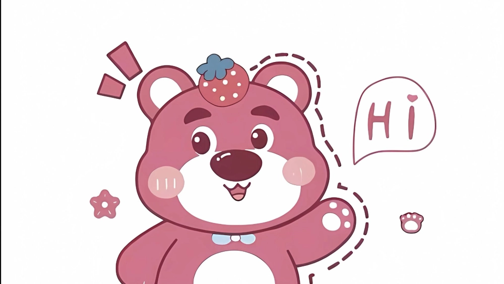 Máy tính hình nền gấu dâu cute cho không gian tươi vui