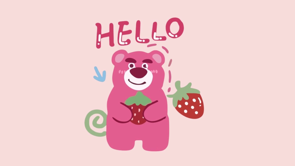 Hình ảnh gấu dâu cute để làm hình nền đẹp