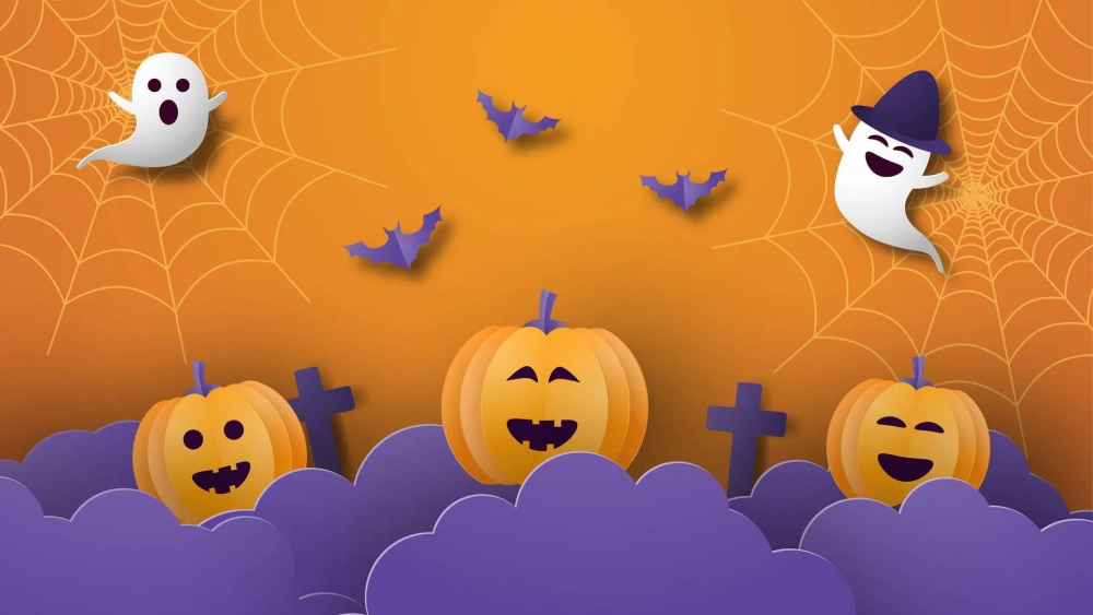 Trang trí desktop với hình ảnh halloween hoạt hình
