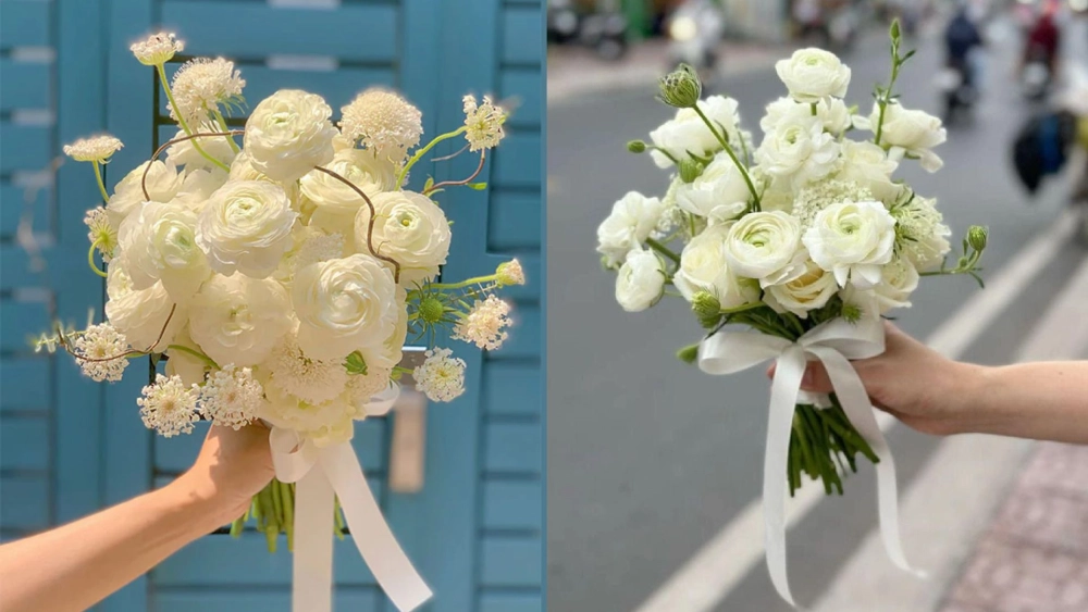 Lãng mạn với bó hoa mao lương trắng cho ngày đặc biệt