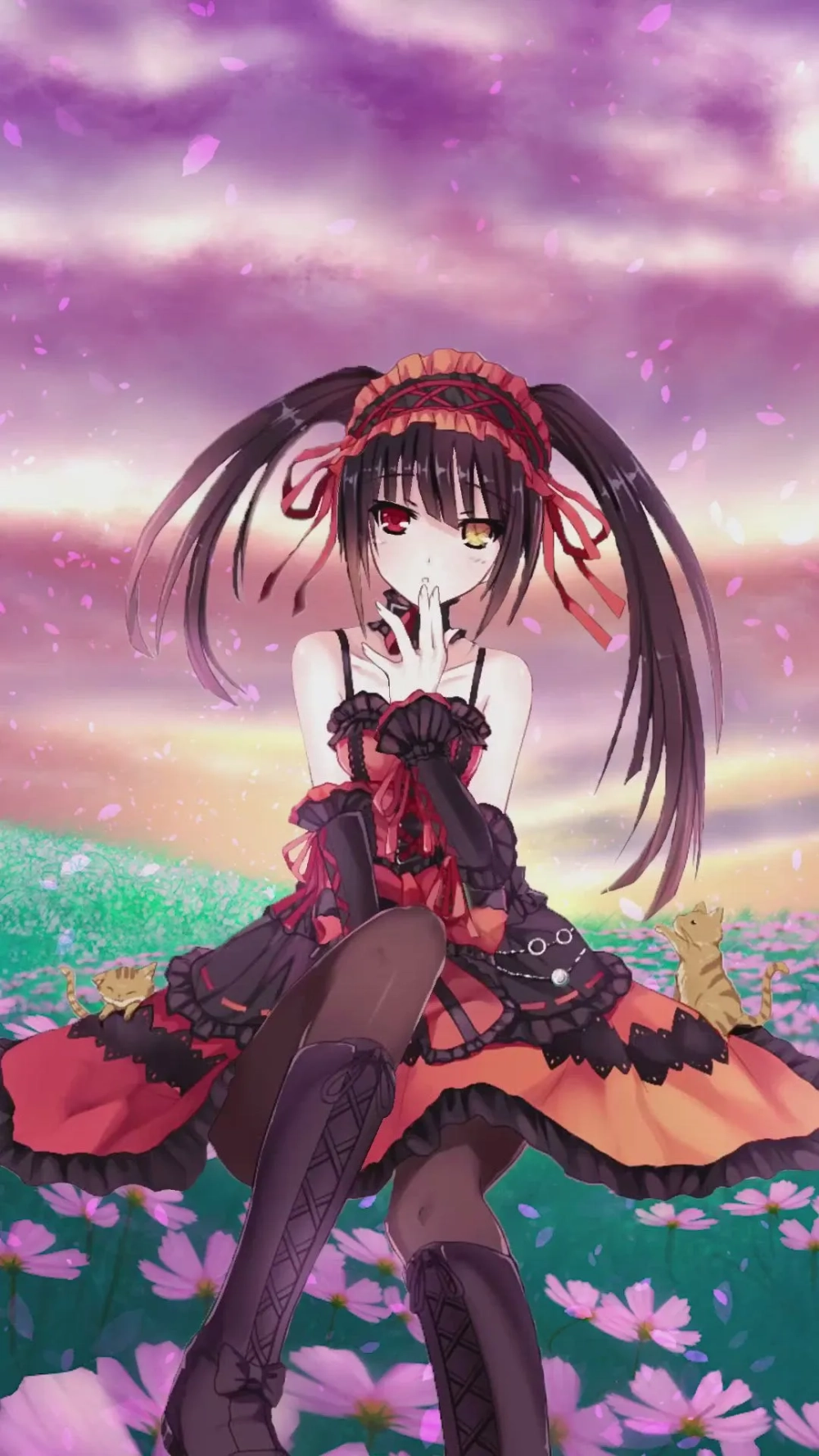 Kurumi Tokisaki wallpaper 4K phone mang đến hình ảnh sắc nét cho màn hình điện thoại của bạn