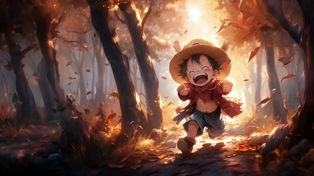 Ảnh nền Luffy cute sẽ làm máy tính của bạn thêm phần dễ thương