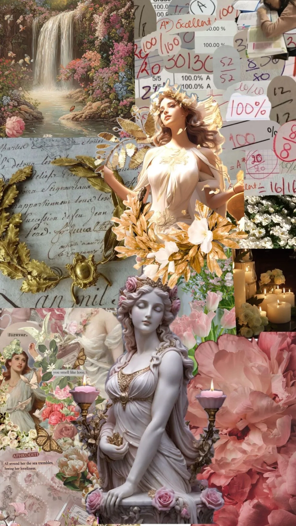 Vẻ đẹp ngọt ngào tinh tế qua hình nền nữ thần Aphrodite và lá nguyệt quế