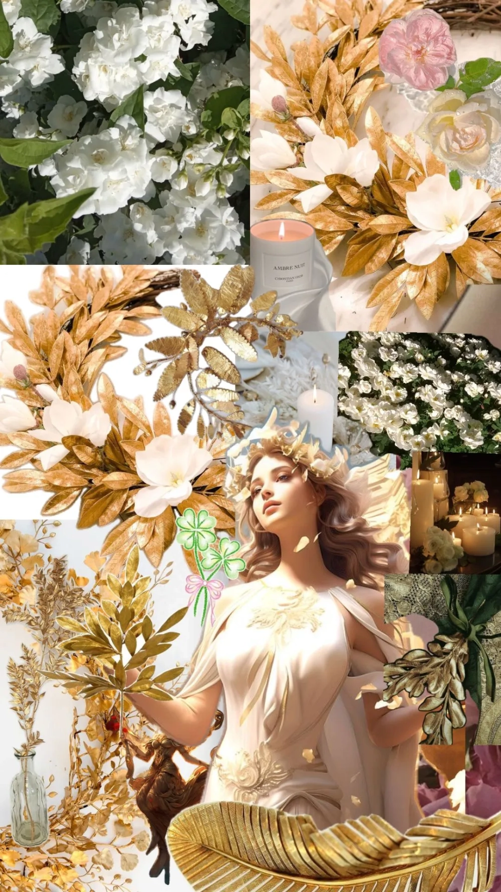 Đầy nghệ thuật và mềm mại qua hình nền nữ thần Aphrodite và hoa mẫu đơn