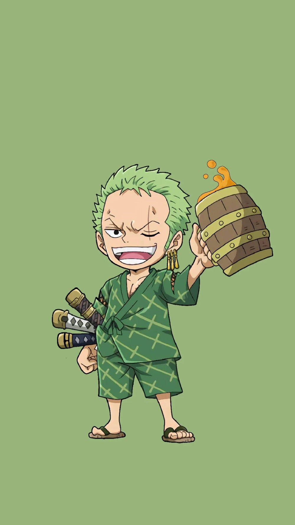 Dễ thương cực kỳ với hình nền Zoro chibi chuẩn style