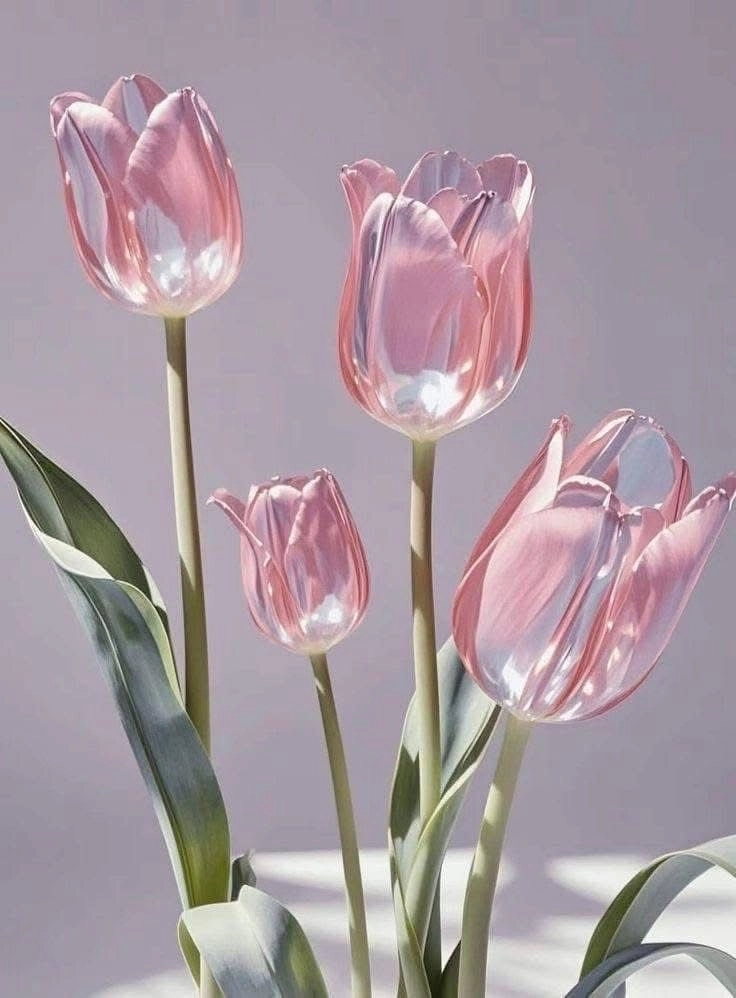 Hoa tulip hoạt hình dễ thương, phù hợp với phong cách anime