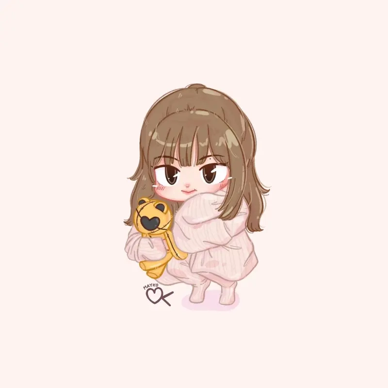 Cài ngay hình nền jennie chibi siêu đáng yêu cho điện thoại