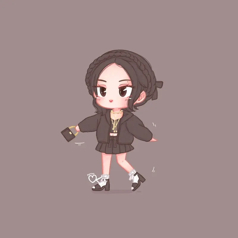 Học ngay cách vẽ jennie black pink chibi cực đơn giản
