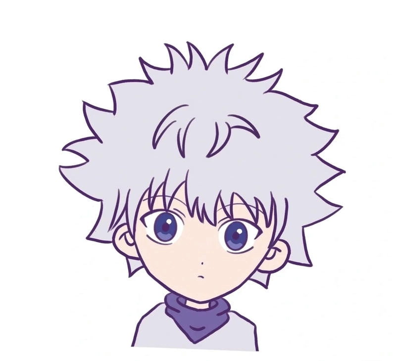 Killua chibi face biểu cảm cực kỳ sinh động và vui nhộn