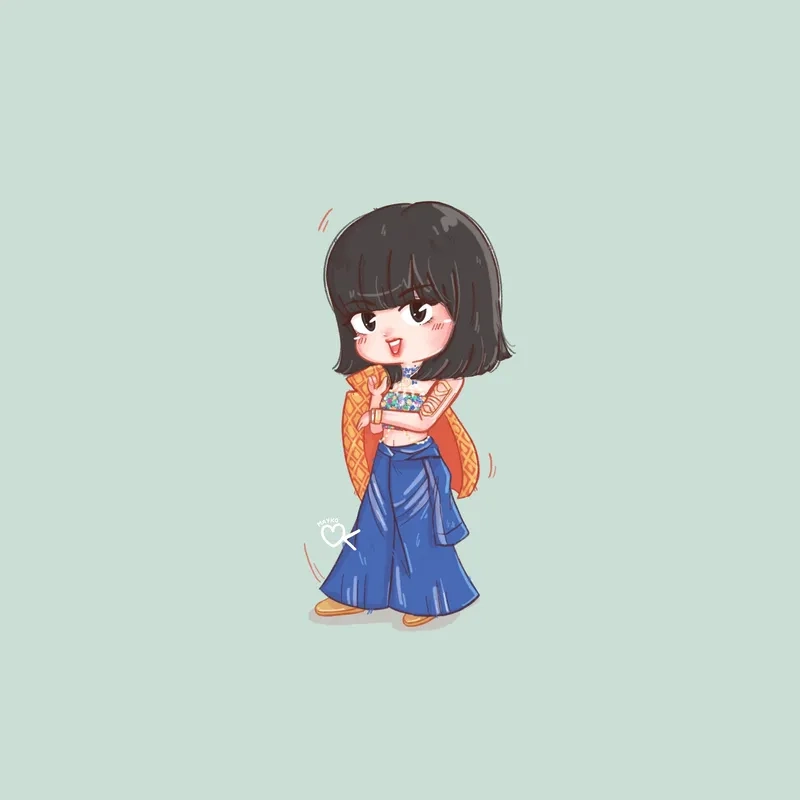 Hình nền điện thoại với hình nền lisa chibi cực xinh