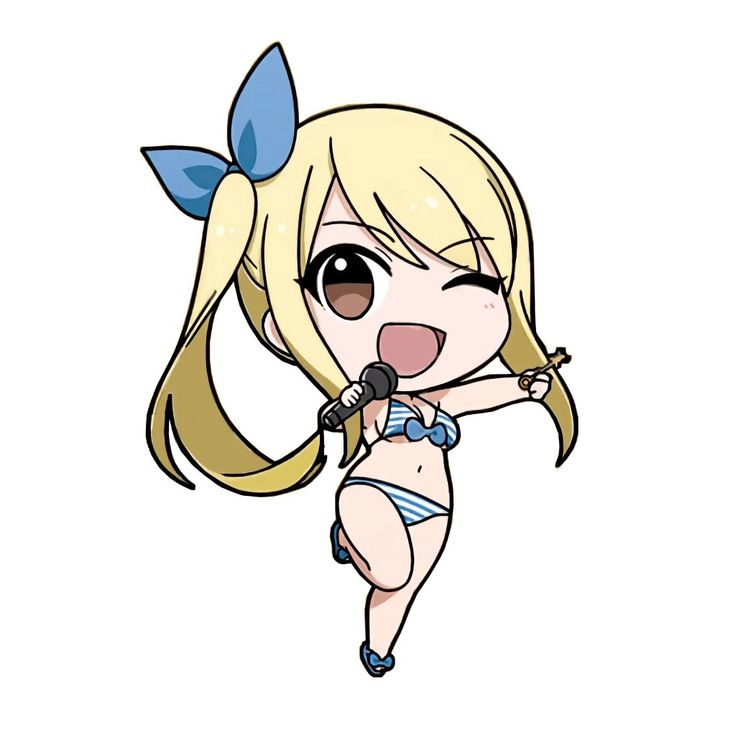 Chibi Lucy Heartfilia dễ thương với biểu cảm đáng yêu
