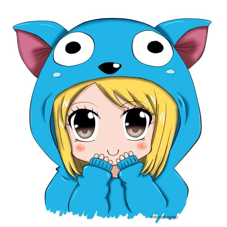 Lucy chibi Fairy Tail nổi bật với mái tóc vàng óng ả