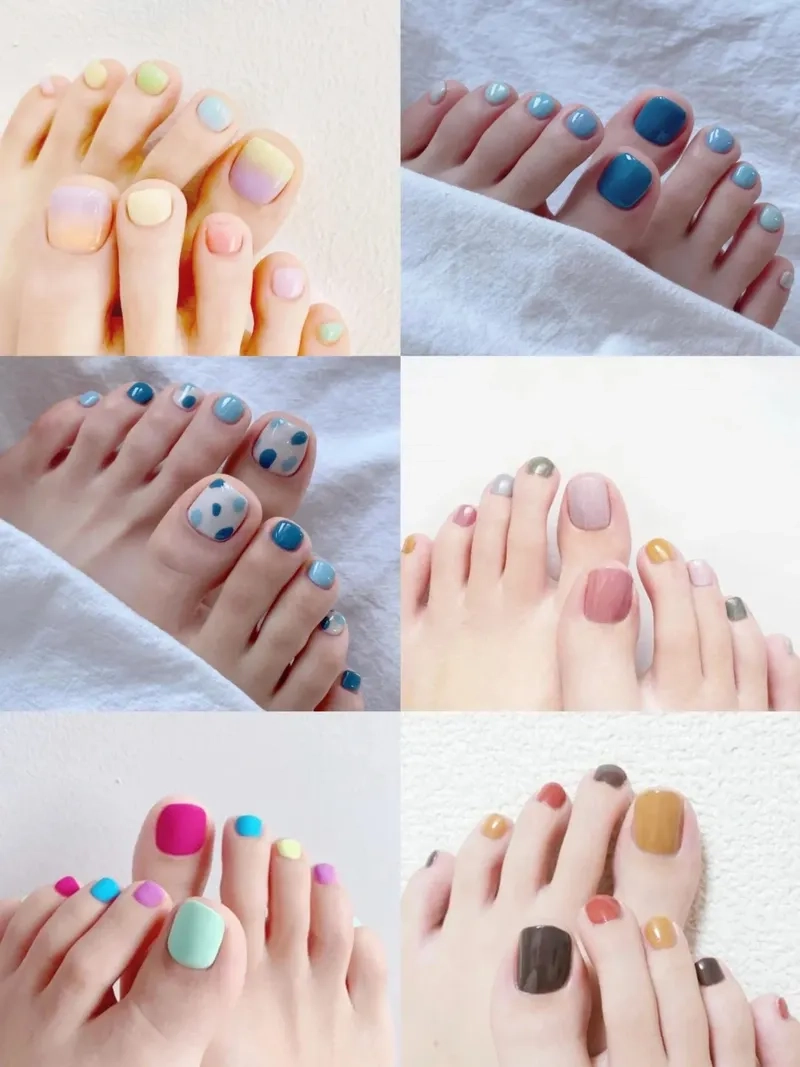Đẹp tự nhiên với màu sơn móng chân đẹp trắng da