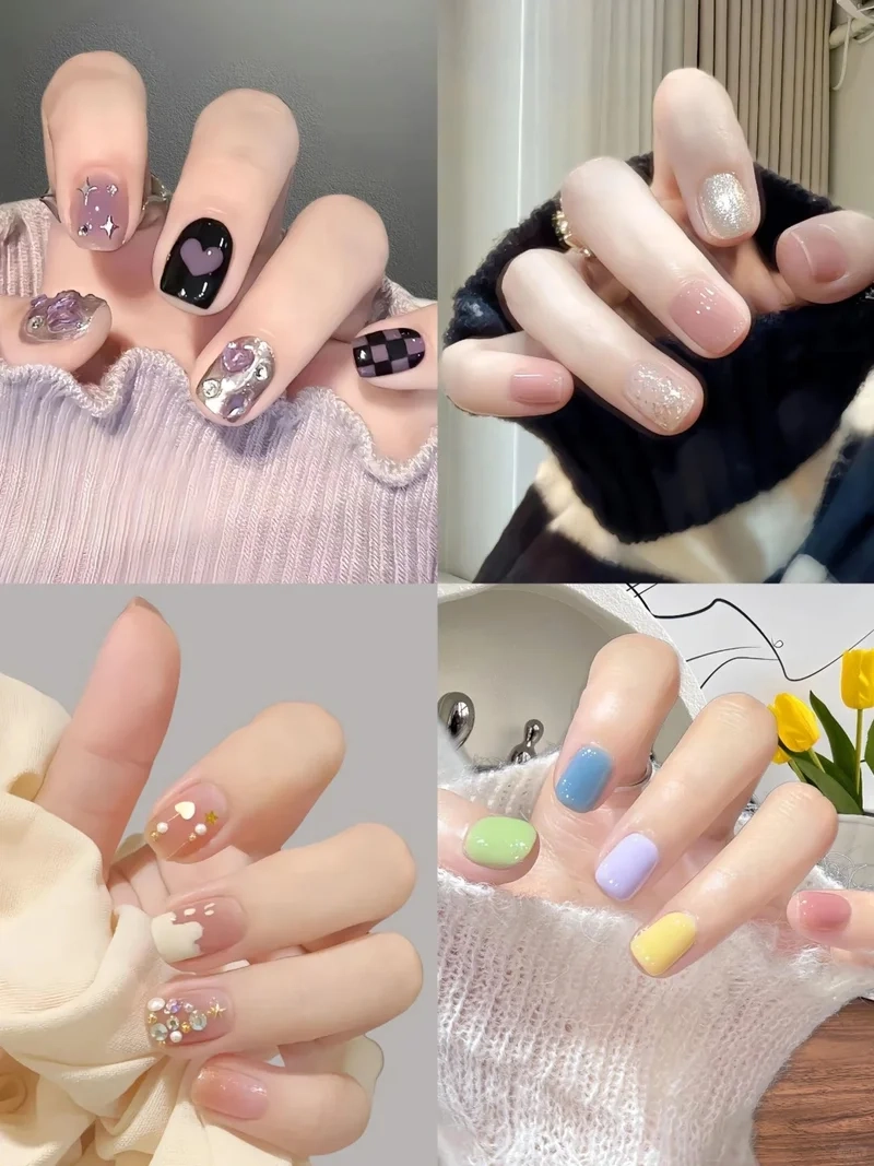 Biến hóa đôi tay với mẫu sơn cho móng tay ngắn đầy màu sắc