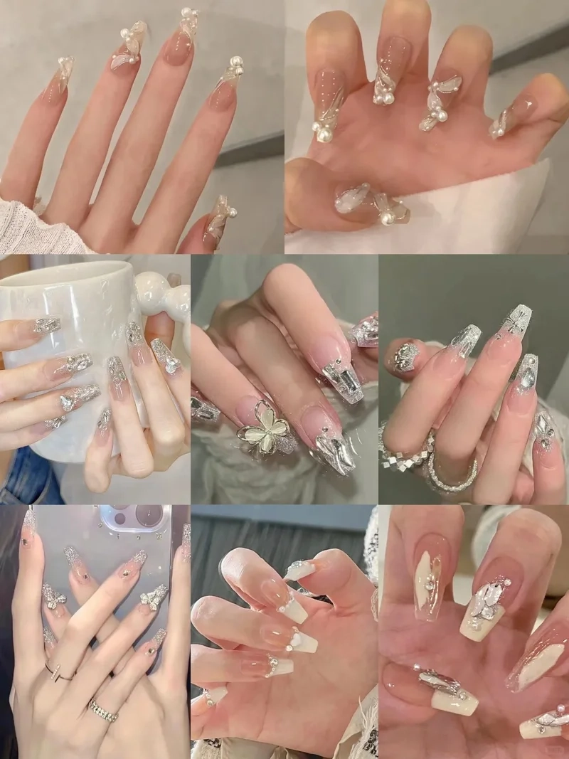 Say đắm trước mẫu nail sơn thạch đính đá ngọt ngào như kẹo