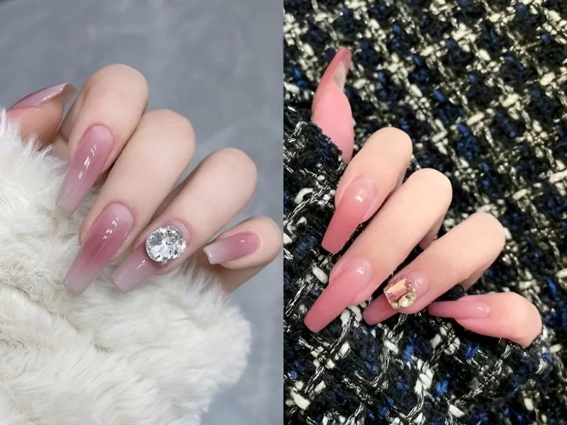 Đẹp như nàng thơ với mẫu nail đính đá sang chảnh