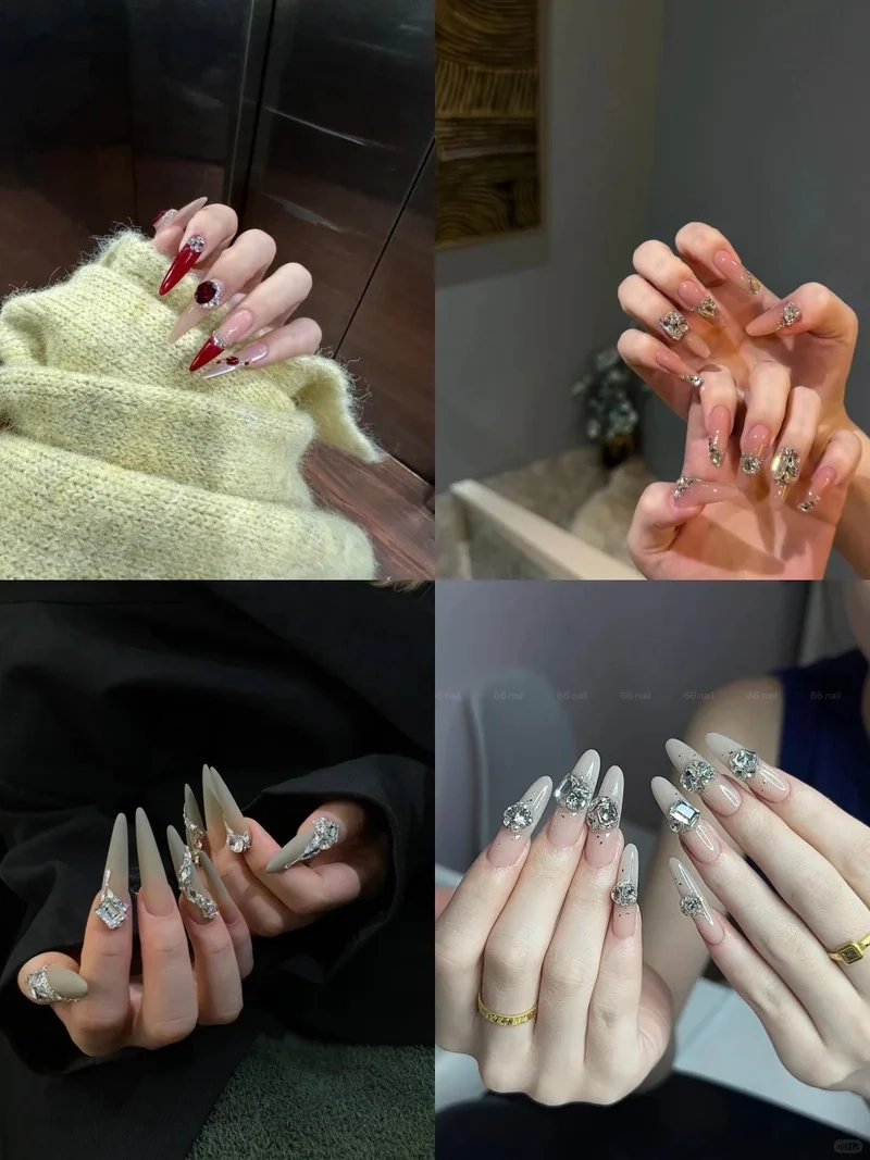 Tối giản nhưng vẫn cuốn hút với các mẫu đính đá nail đơn giản
