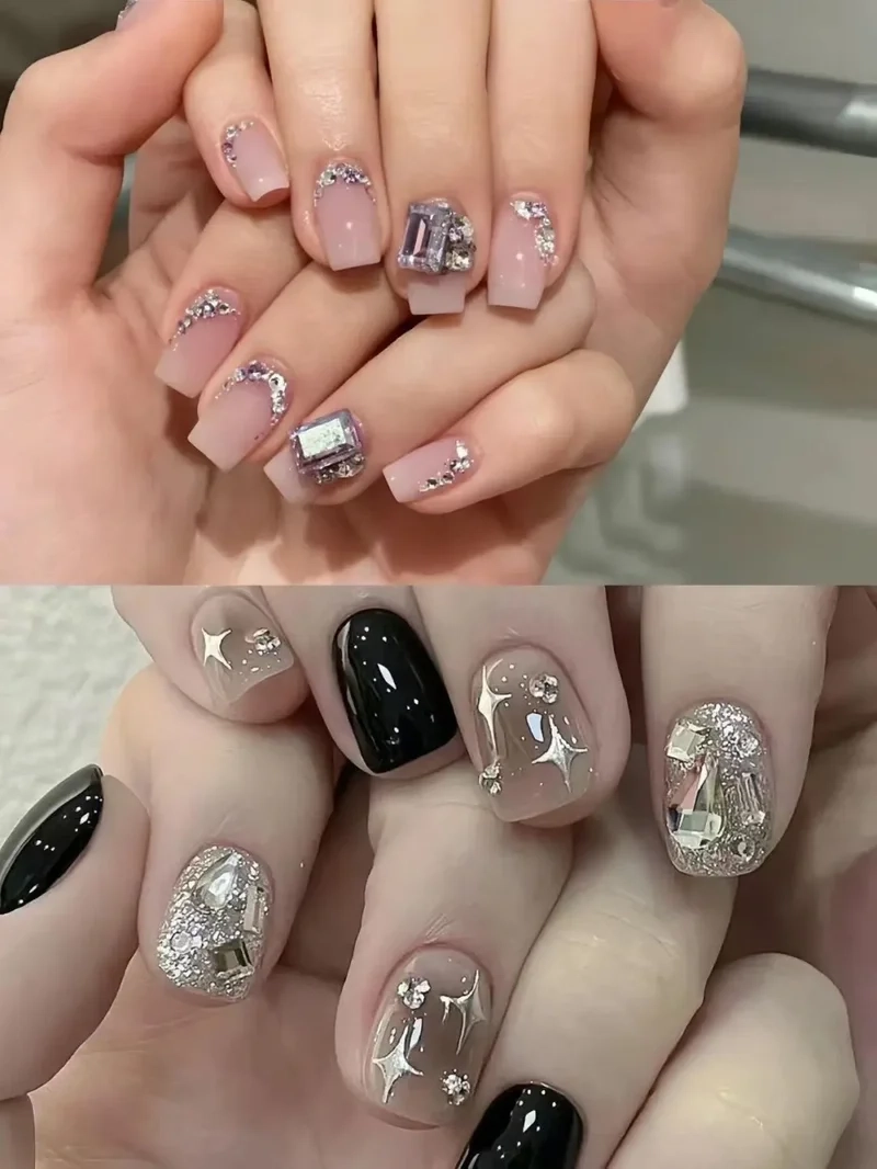 Xịn xò hết nấc với hình nail đính đá đẹp