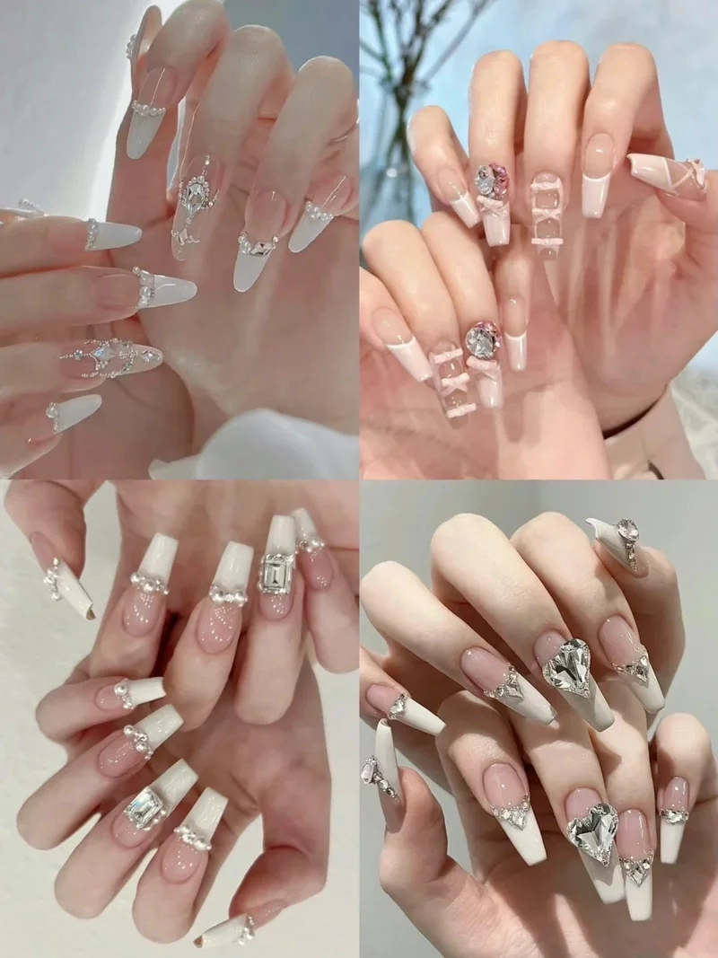 Tăng độ sang chảnh với móng tay gắn đá hot trend