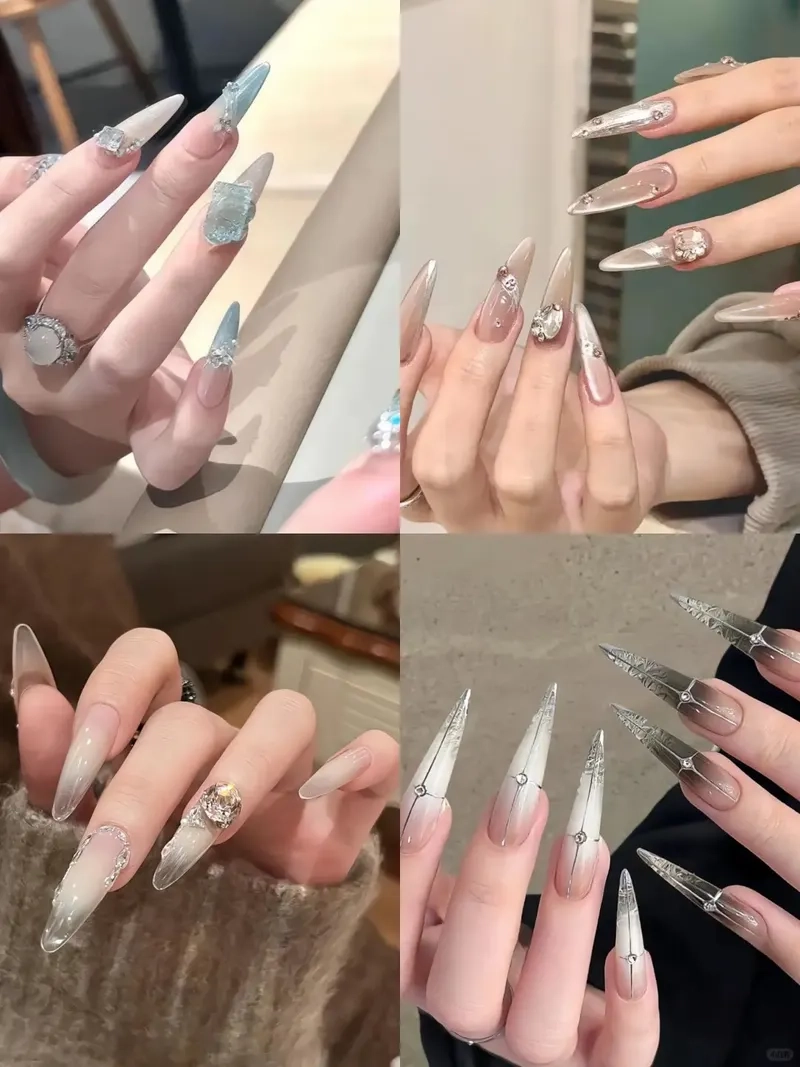 Sáng tạo với những mẫu nail kẻ đầu móng độc đáo