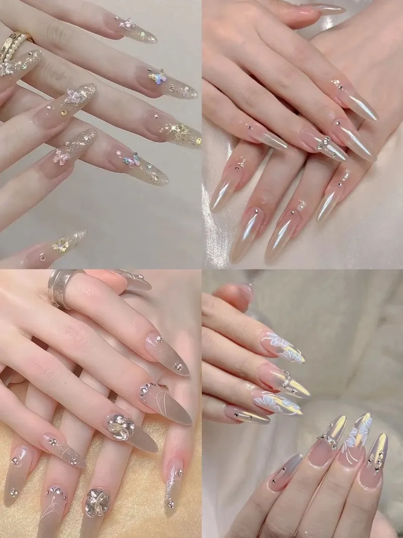 Thiết kế hiện đại với mẫu nail kẻ đầu móng trắng