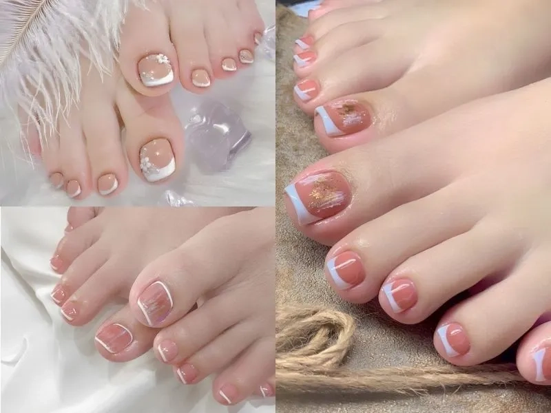Phong cách thời thượng với mẫu móng chân sơn đầu móng
