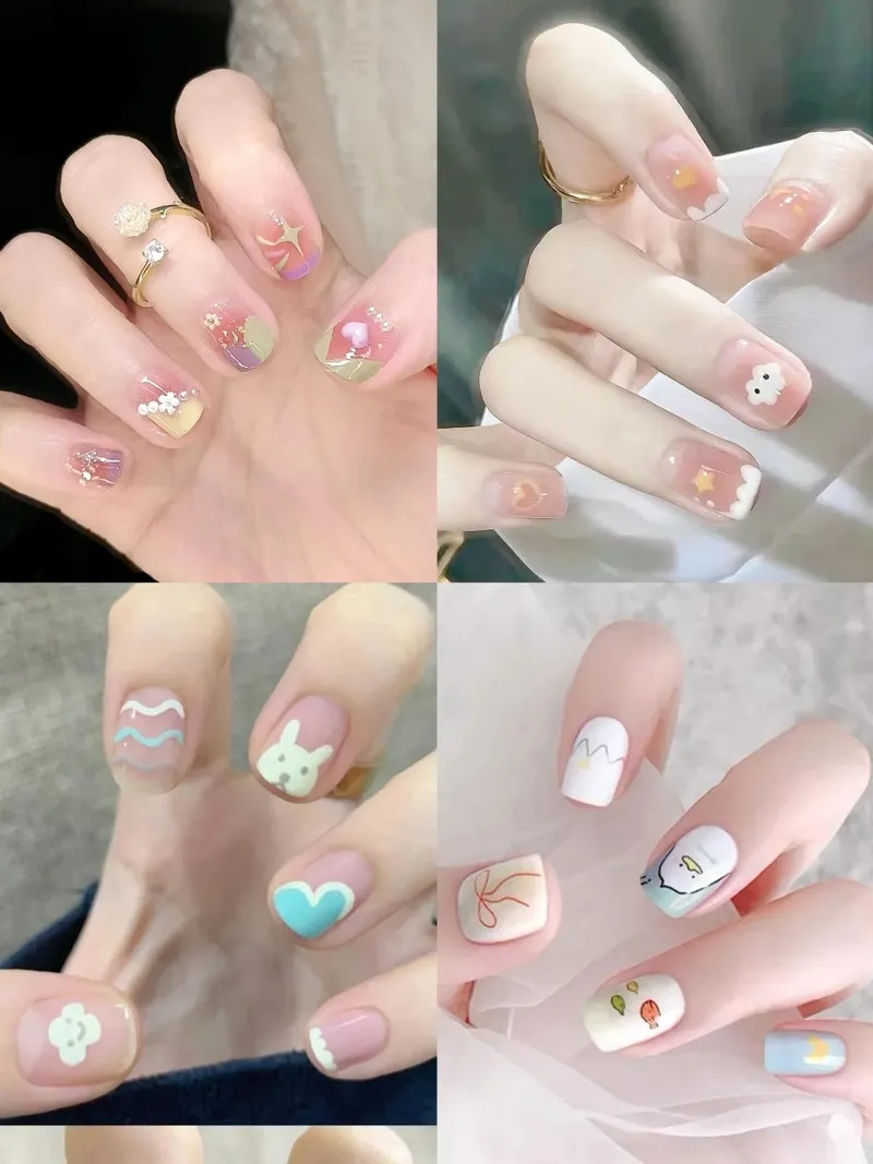 Đổi style nhẹ với các kiểu nail ngắn cute siêu ngọt ngào