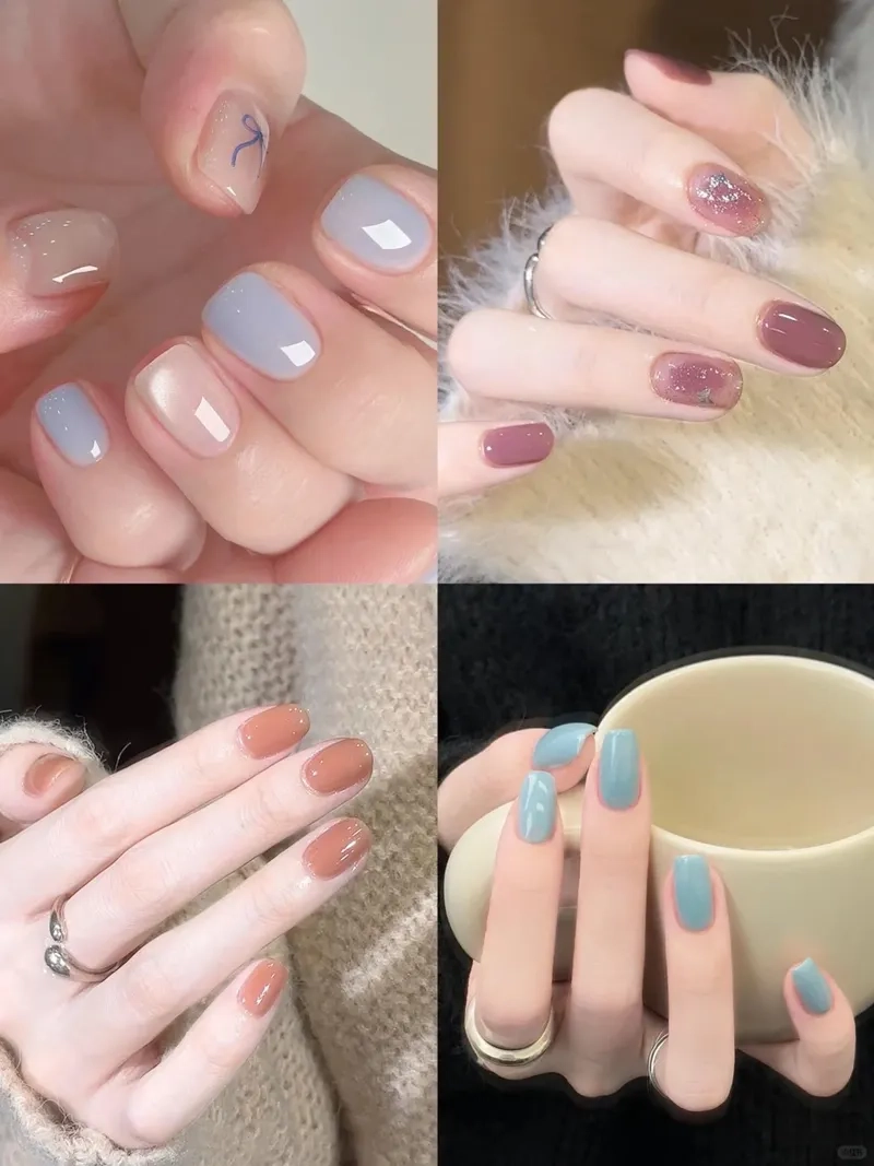Dễ thương bất ngờ với kiểu nail ngắn dễ thương tone pastel