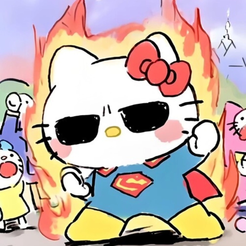 Vẽ hello kitty meme cực kỳ dễ thương, dành cho những ai yêu thích mèo dễ thương