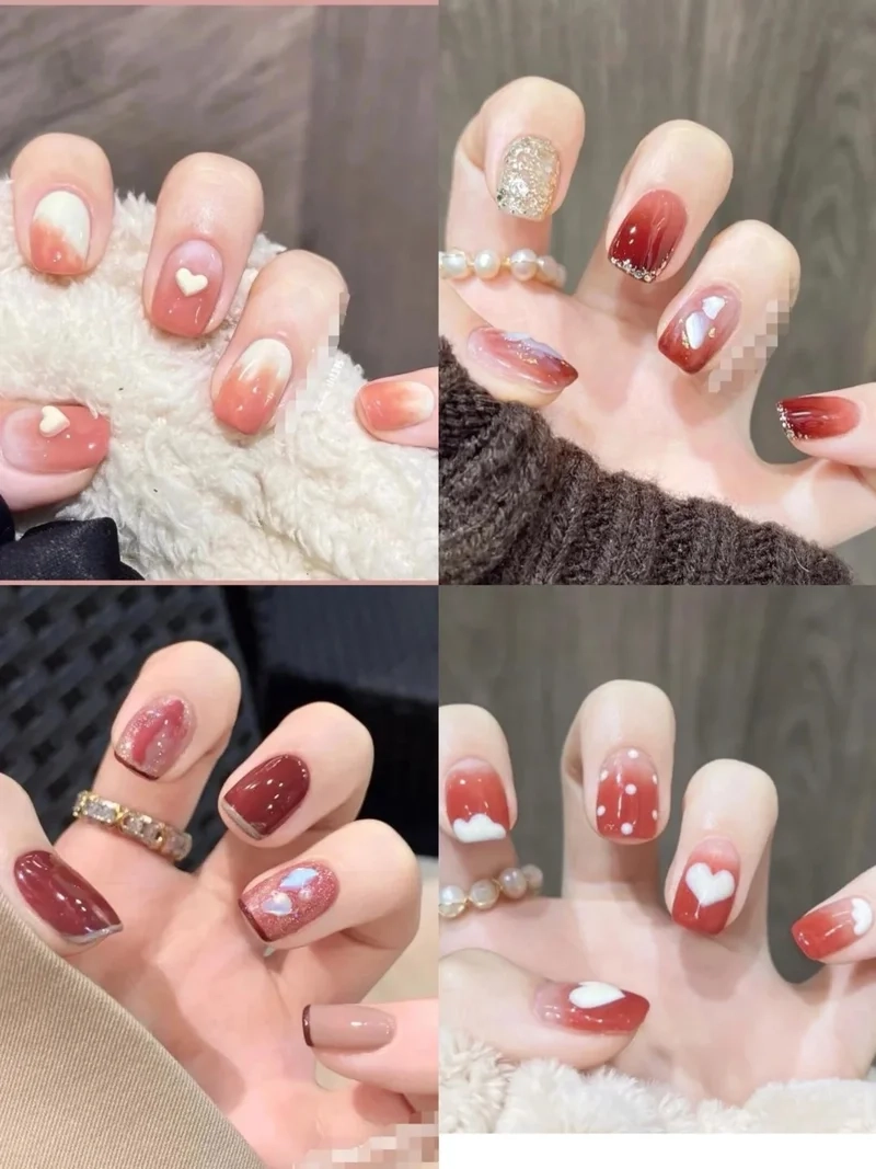 Đẹp hút mắt với màu móng ombre tông hồng sữa