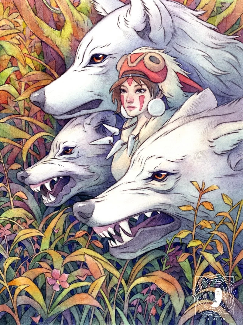 Mononoke Hime art mang vẻ đẹp dữ dội và huyền bí