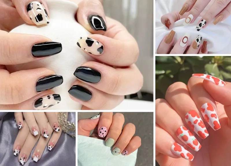 Mẫu móng tay bò sữa siêu dễ thương cho mọi dịp
