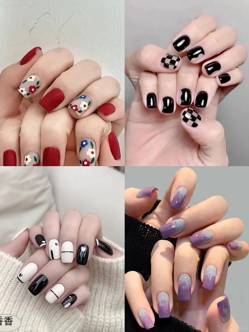 Móng chân kẻ caro đơn giản nhưng đầy cuốn hút