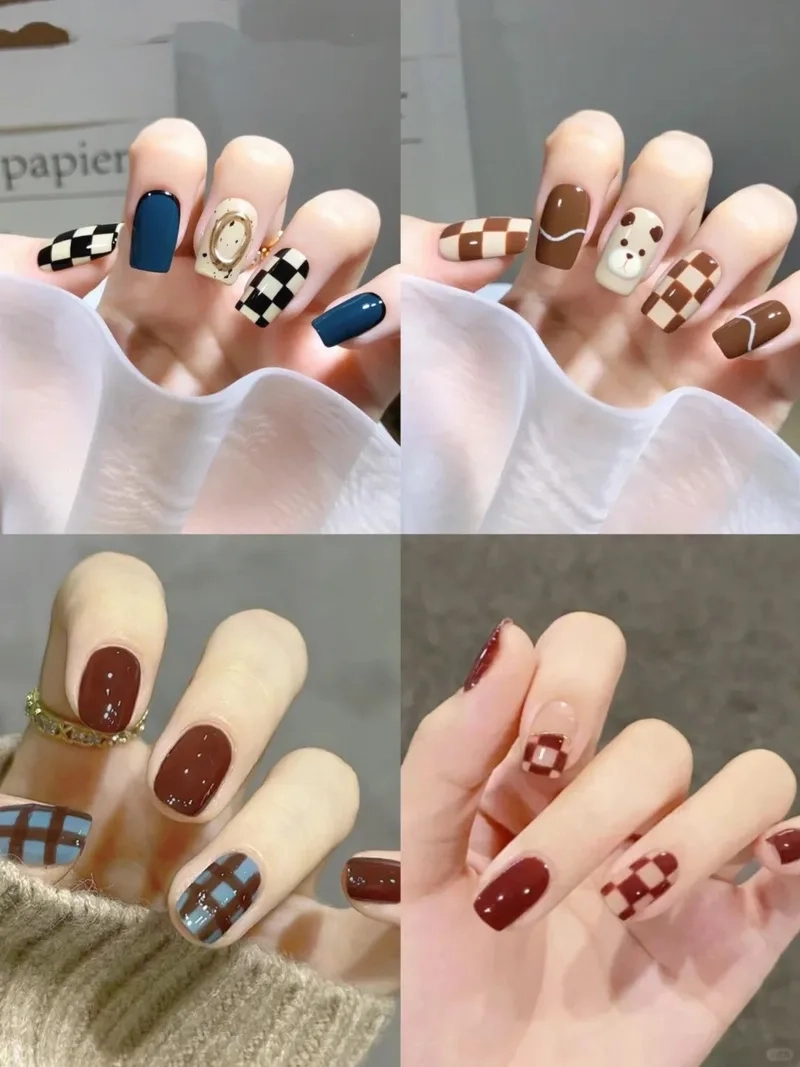 Mẫu nail kẻ caro đẹp giúp bạn thể hiện cá tính riêng