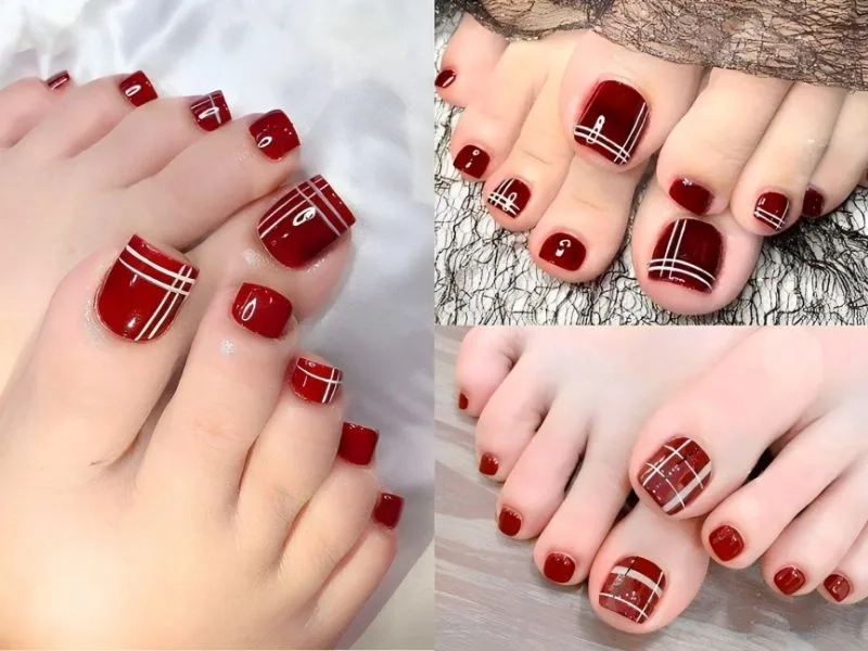 Móng chân caro là xu hướng mới khiến đôi chân của bạn thêm phần hoàn hảo