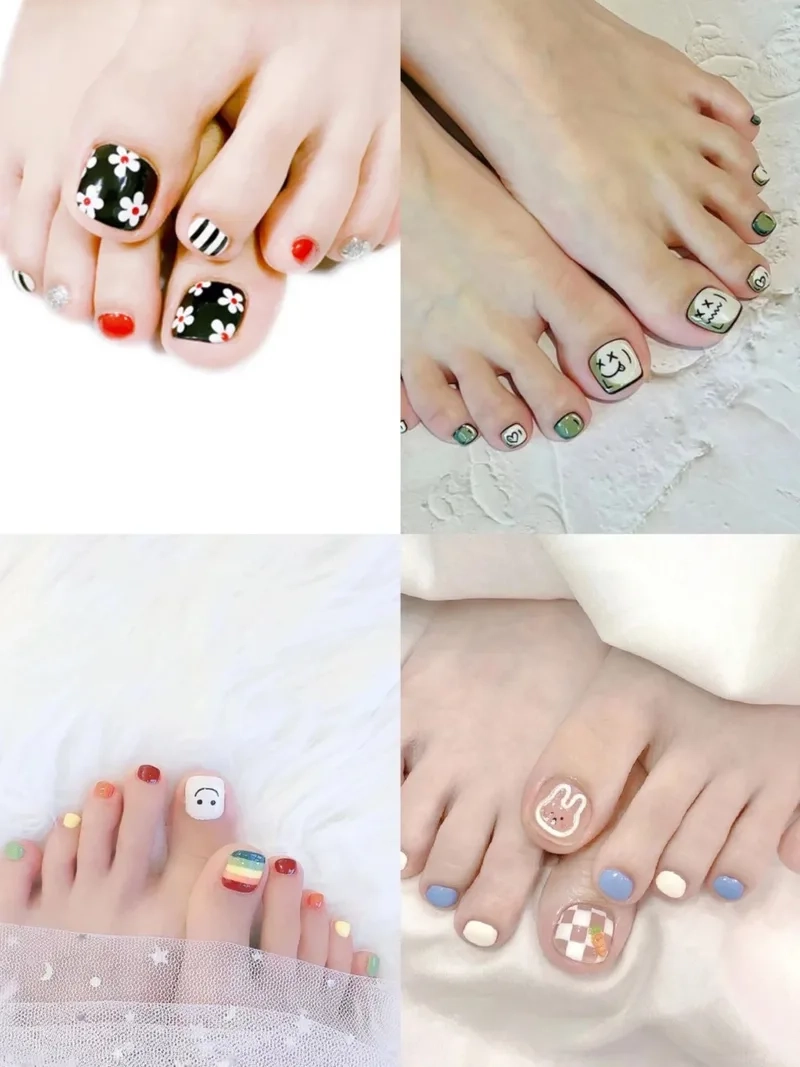 Đơn giản nhưng đẹp với mẫu móng chân dễ thương