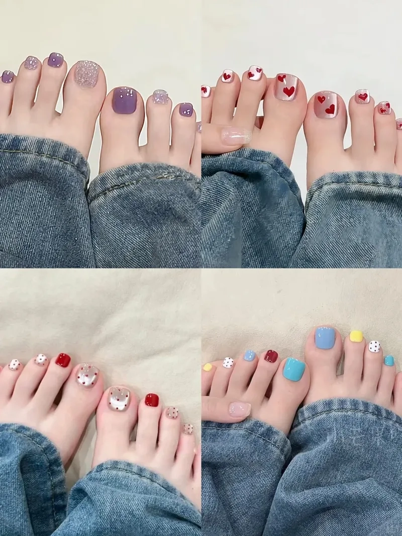 Mẫu nail chân dễ thương dễ dàng kết hợp với mọi trang phục
