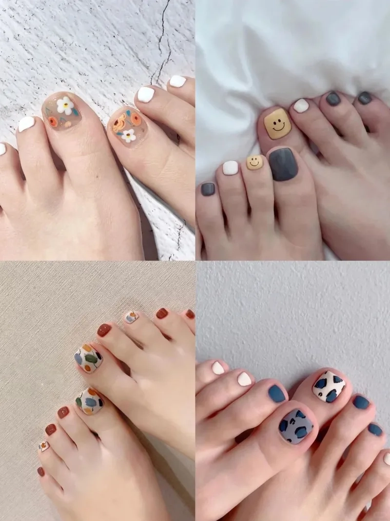 Tạo sự khác biệt với mẫu nail vẽ móng chân dễ thương