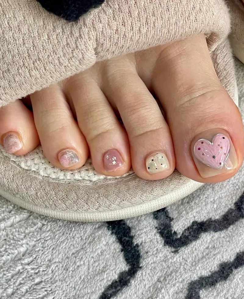 Nail chân dễ thương cho ngày mới đầy năng động