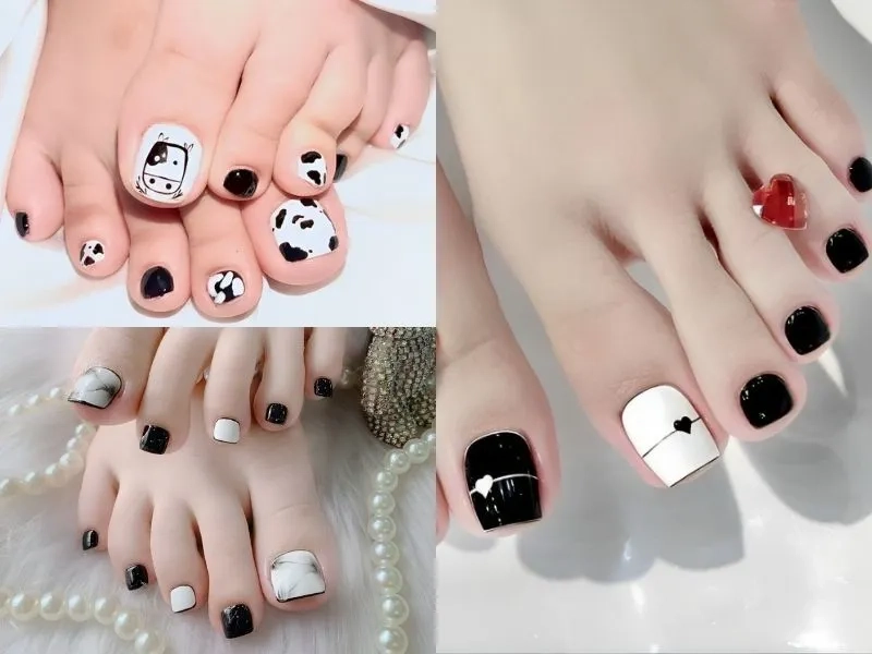 Sơn móng chân đen phù hợp với mọi dịp và mọi phong cách