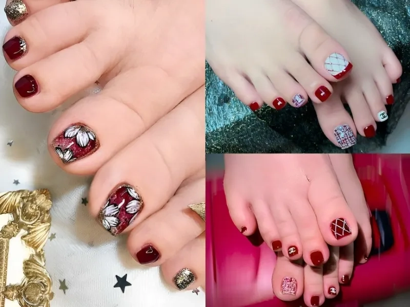 Sơn móng chân màu đỏ giúp nàng luôn trẻ trung và nổi bật