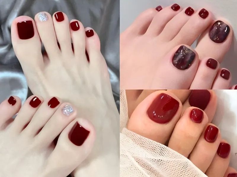 Móng chân đẹp đỏ giúp nàng thể hiện phong cách thanh lịch và hiện đại