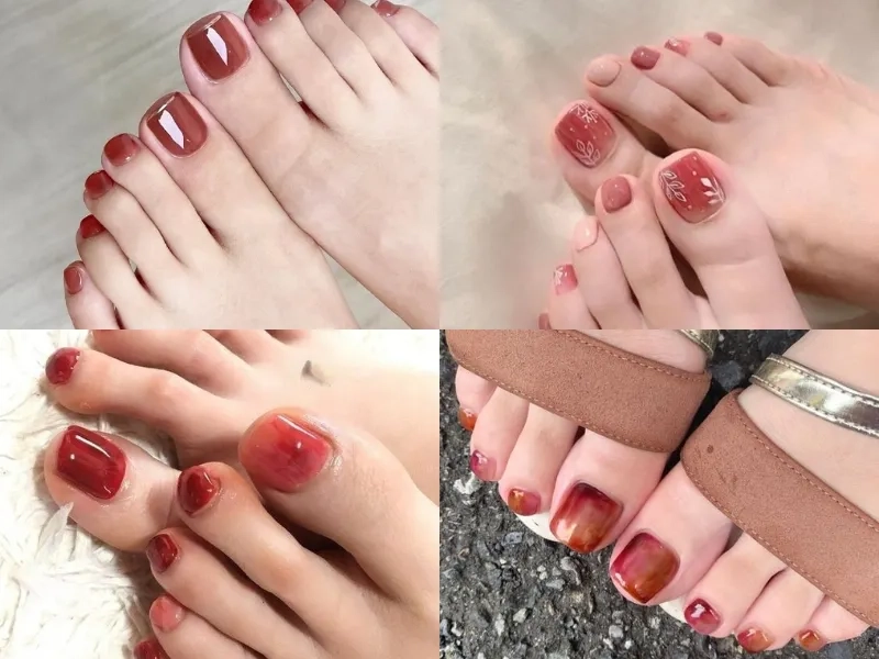 Trải nghiệm phong cách thời thượng với móng chân đỏ mận nổi bật