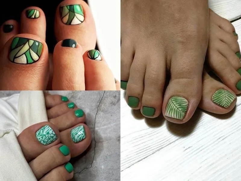 Sắc rêu chưa bao giờ lỗi mốt trong sơn móng xanh rêu
