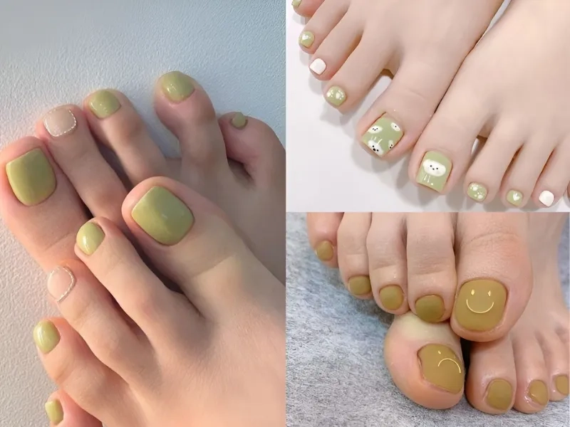 Dịu nhẹ mùa hè với sơn móng chân màu xanh bơ