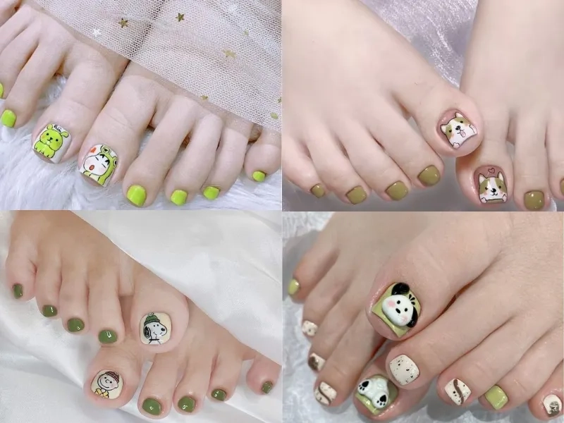Xu hướng mới của năm là mẫu nail chân xanh bơ